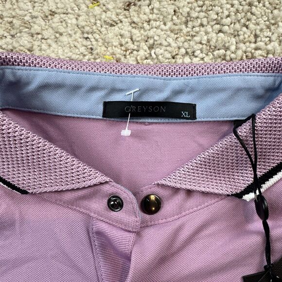 Greyson Tennis Golf Cherokee XL Polo Shirt Mauve Mist Pima Cotton Stretch Blend - Picture 4 of 8